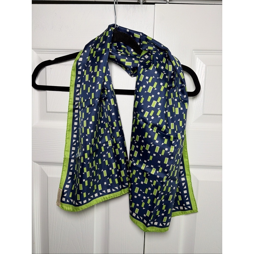 Lady Heritage Geometric Print Scarf Womens Mod Japan Rolled Hem Retro